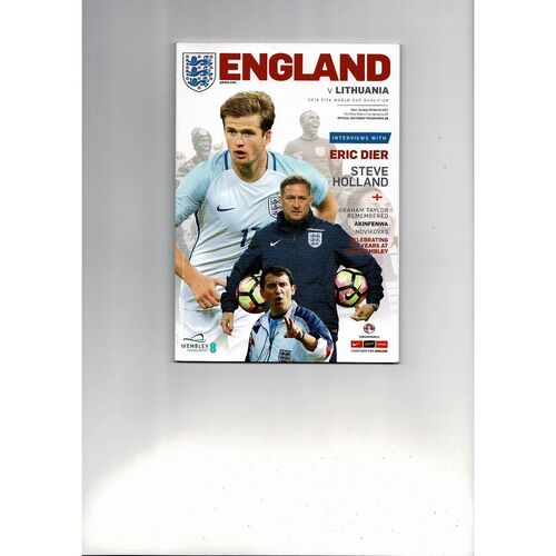 2017 England v Lithuania Football Programme + Press Cuttings