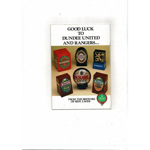 1984 Dundee United v Rangers Scottish League Cup Final Football Programme Oct