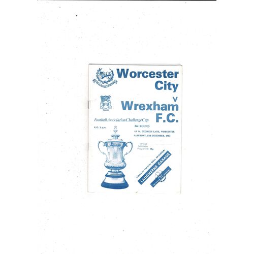 Worcester City v Wrexham FA Cup Football Programme 1982/83