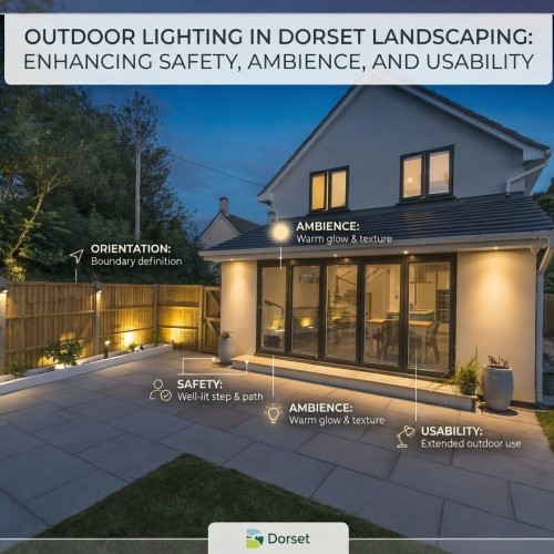 Outdoor Lighting in Dorset Landscaping: Enhancing Safety, Ambience, and Usability