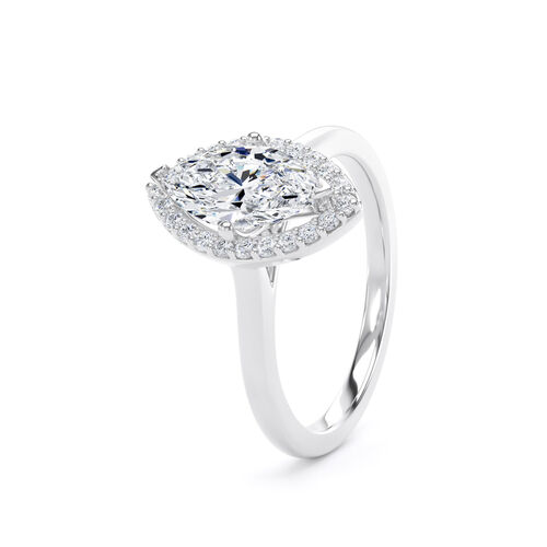 Marquise halo with polished shoulders