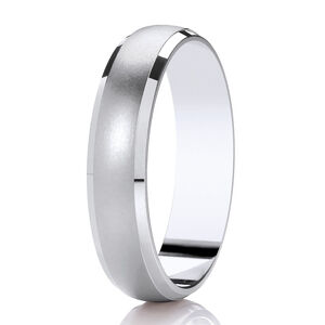 Satin brushed D shape band with contrasting parallel edges