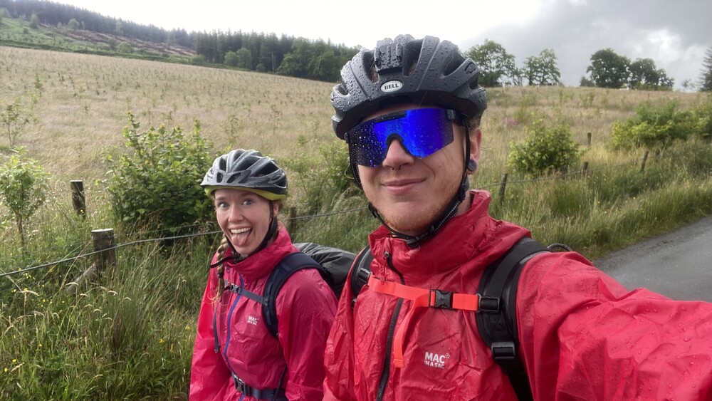 Jamie of Popin Graphics & his sister Rachael during a charity cycle for Mind UK