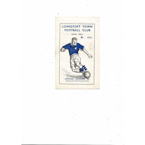 1960/61 Lowestoft Town v Cambridge City Res Eastern Counties League Programme
