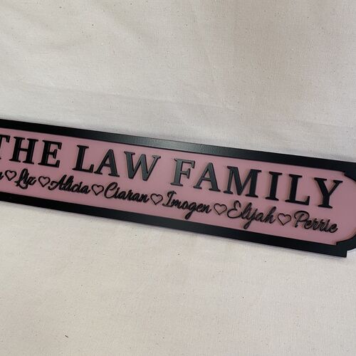Personalised Family Name Street Sign – Decorative Indoor Home Plaque