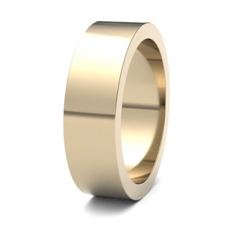 9ct 6mm flat profile classic wedding ring