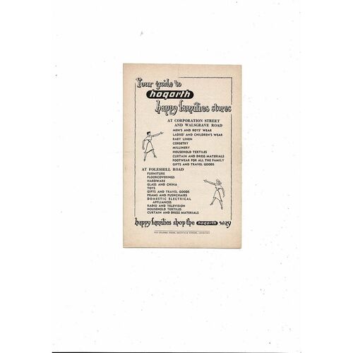 1954/55 Coventry City v Shrewsbury Town Football Programme