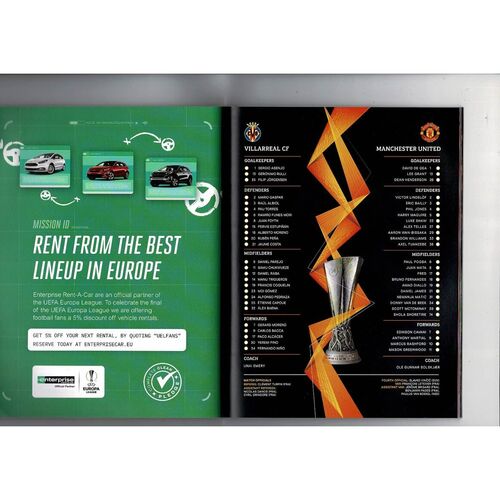 2021 Villarreal v Manchester United Europa League Final Football Programme