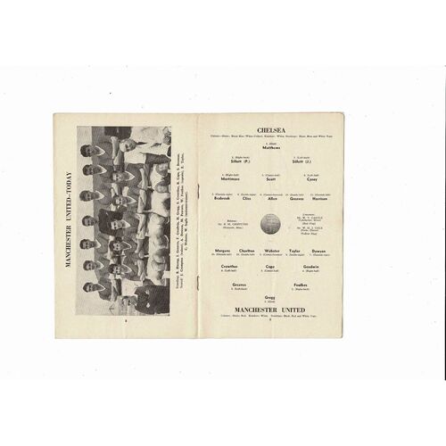 1957/58 Chelsea v Manchester United Football Programme