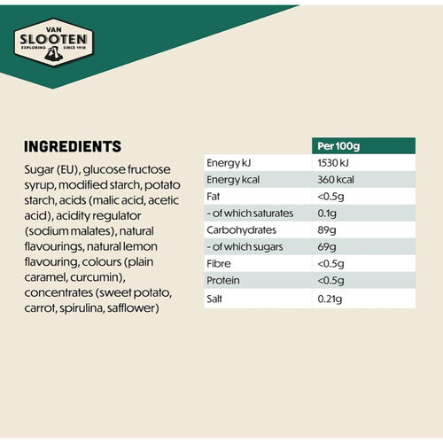 Van Slooten Travel Bag Sour Coated Fruit Wine Gums - 340g Tube