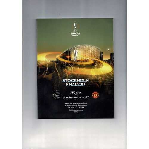 2017 Ajax v Manchester United Europa League Final Football Programme + poster