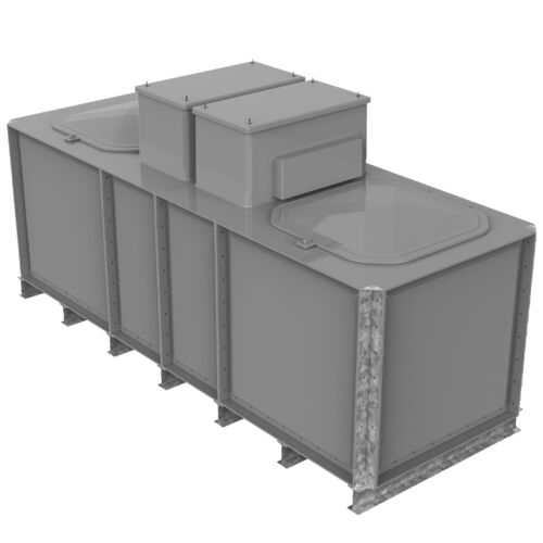 PW.3X1X1.IFB.DIV.AB(1.5+1.5) - 3000 LITRE DIVIDED SECTIONAL WATER TANK, INTERNALLY FLANGED BASE (IFB) C/W FVH