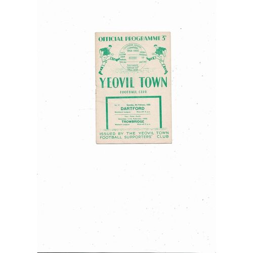 1955/56 Yeovil Town v Dartford Southern League Football Programme