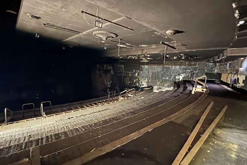 Burnt out former cinema and bingo hall in the black country