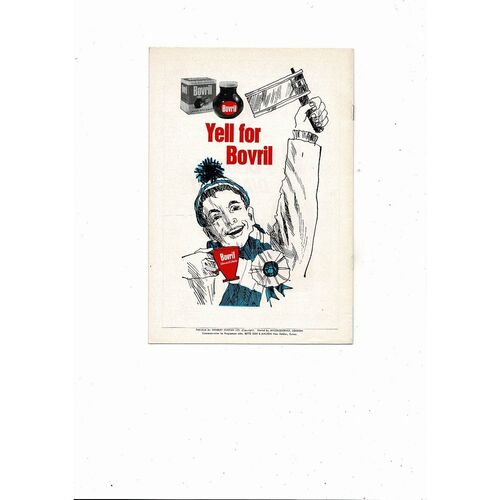 1968 England v Bulgaria Football Programme