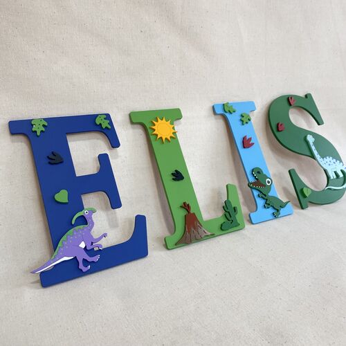 Personalised Dinosaur Name Letters – Kids Bedroom & Nursery Wall Decor