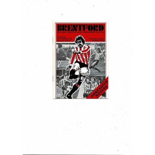 1976/77 Brentford v Doncaster Rovers Football Programme