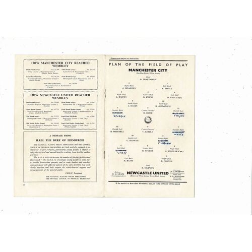 1955 Manchester City v Newcastle United FA Cup Final Football Programme