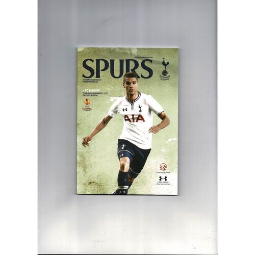 Tottenham Hotspur v Sheriff Europa League Football Programme 2013/14