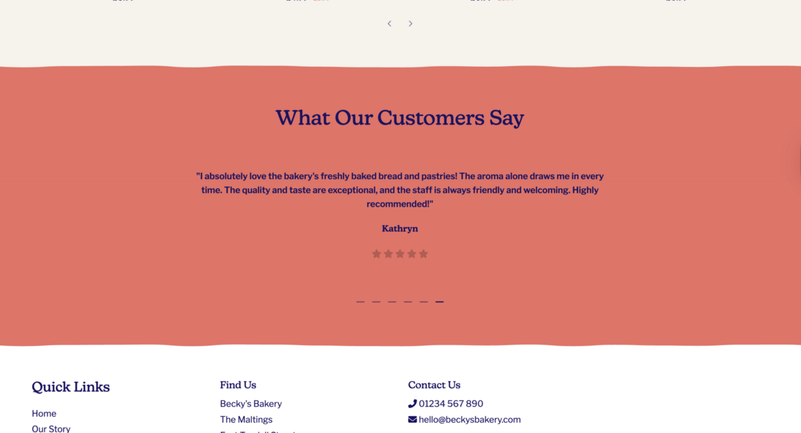 Customer testimonials example design