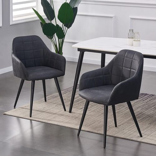 mcc direct 2x Faux Matte Suede Leather Dining Chairs Accent Chairs home & restaurants Adrian