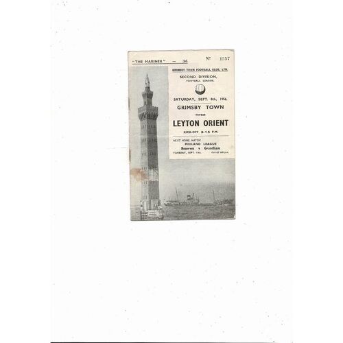 1956/57 Grimsby Town v Leyton Orient Football Programme