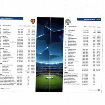 FC Basel 1893 v Manchester City Champions League Football Programme 2017/18