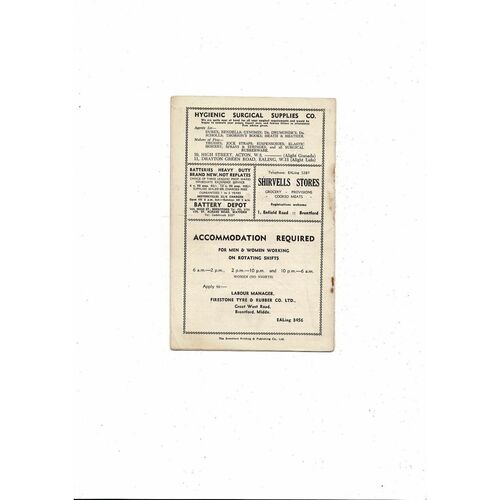 1953/54 Brentford v Luton Town Football Programme