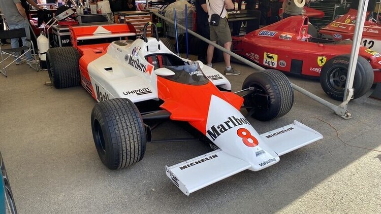 Formula One car with Marlboro livery on display at Goodwood Festival of Speed