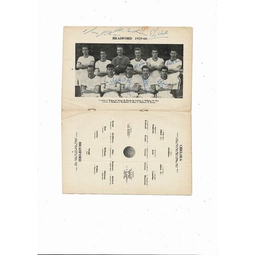 1959/60 Chelsea v Bradford Park Avenue FA Cup Football Programme