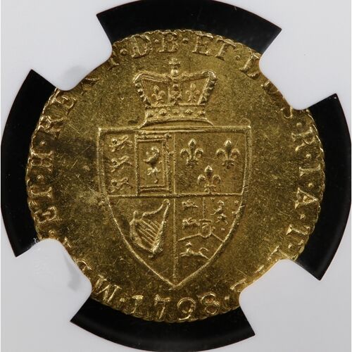 Ext rare 1798/7 King George III gold half Guinea