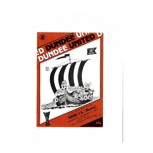 Dundee United v Viking UEFA Cup Football Programme 1982/83