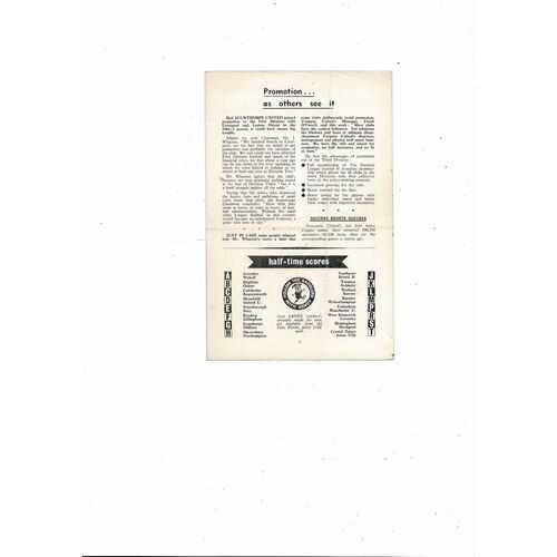 England v Scotland Youth International Football Programme 1968 @ Walsall