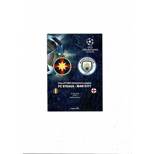 FC Steaua Bucharesti v Manchester City Champions League Match Guide & Gazeta Sportur Newspaper Supplement 2016/17