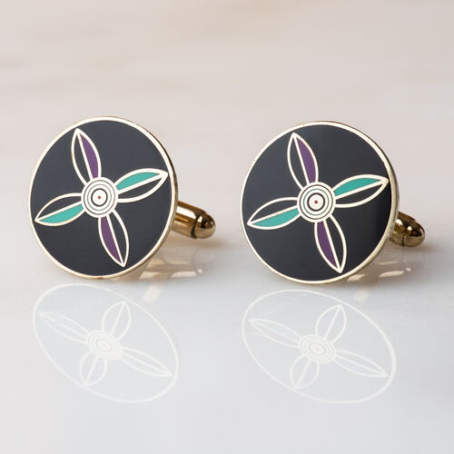 Cufflinks. Modern Persian Cross Derafsh Design.