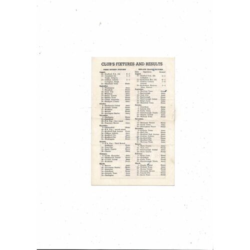 1955/56 Scunthorpe United v Mansfield Town Football Programme