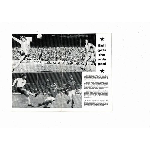 1974 Wales v England British Championship Football Programme @ Cardiff City