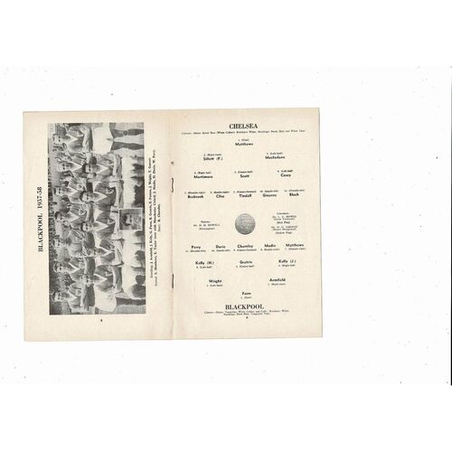 1957/58 Chelsea v Blackpool Football Programme