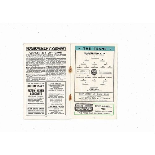 1955/56 Manchester City v Chelsea Football Programme