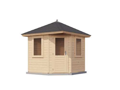 2.4mtr x 2.4mtr 44mm walled Pyramid Roof Cabin