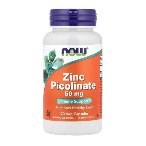 NOW Foods Zinc Picolinate 50mg Immune Support - 60 Veg Capsules