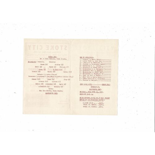 Stoke City v Manchester City Central League Football Programme 1966/67