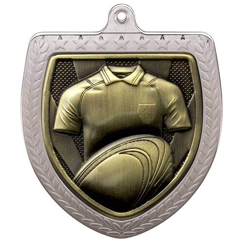 Cobra Rugby Shirt & Ball Shield Medal Silver