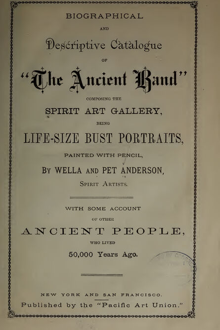 1874 | Biographical and Descriptive Catalogue of The Ancient Band