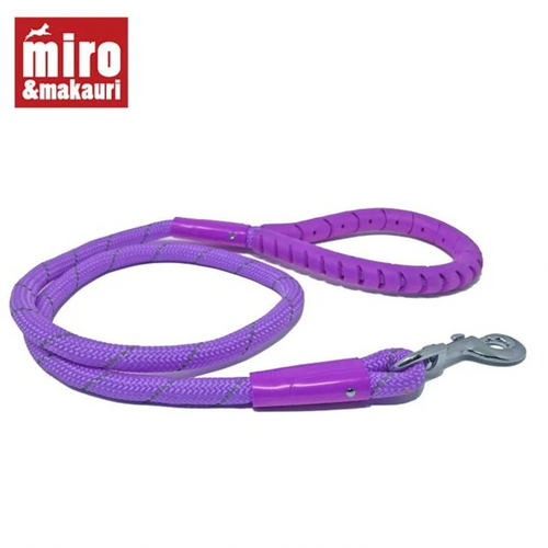 Rubber Handle Rope Lead 10mm x 110cm Purple