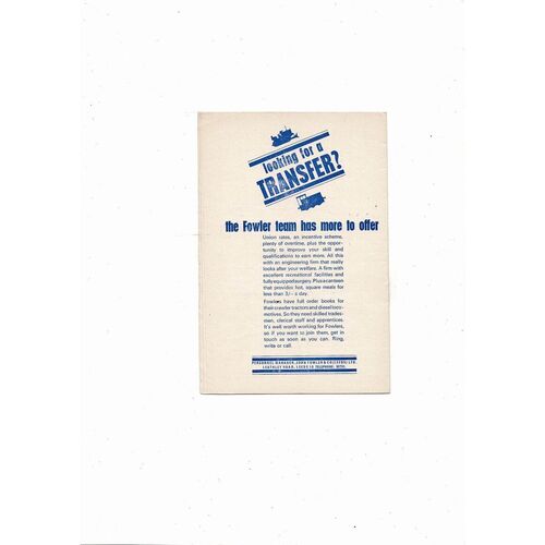 1966 Leeds United v Real Zaragoza UEFA Fairs Cup Semi Final Football Programme April