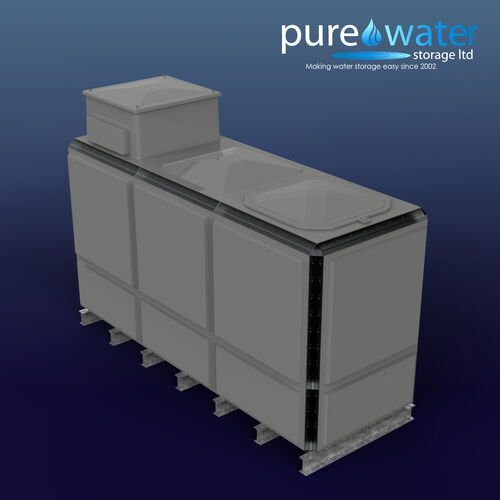 PW.3X1X1.5.TIF.AB - 5977 LITRE SECTIONAL WATER TANK, TOTALLY INTERNALLY FLANGED (TIF) C/W FVH