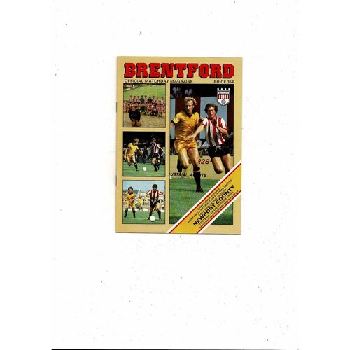 1981/82 Brentford v Newport County Football Programme