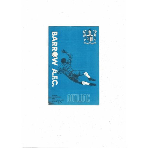 1969/70 Barrow v Doncaster Rovers Football Programme