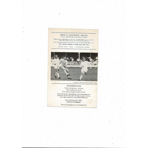 1969/70 Brentwood Town v Gloucester City Football Programme